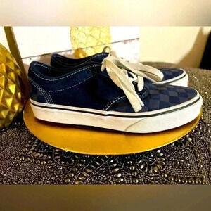 GIRLS NAVY BLUE VANS SIZE 4.5